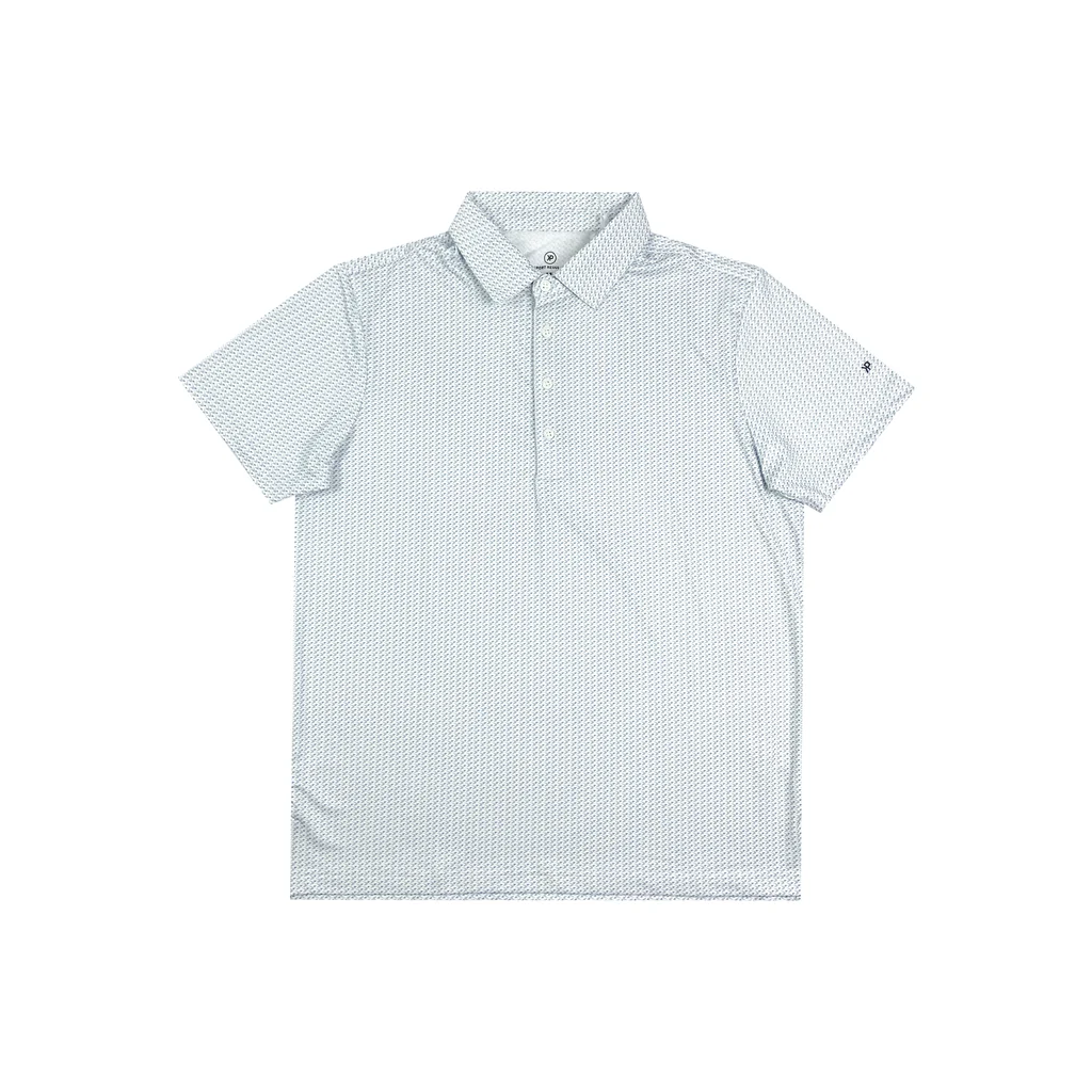 Áo polo GOLF nam PAPKA 1107 màu trắng với chi tiết không sử dụng bo cổ và bo tay tạo sự thoải mái tuyệt đối